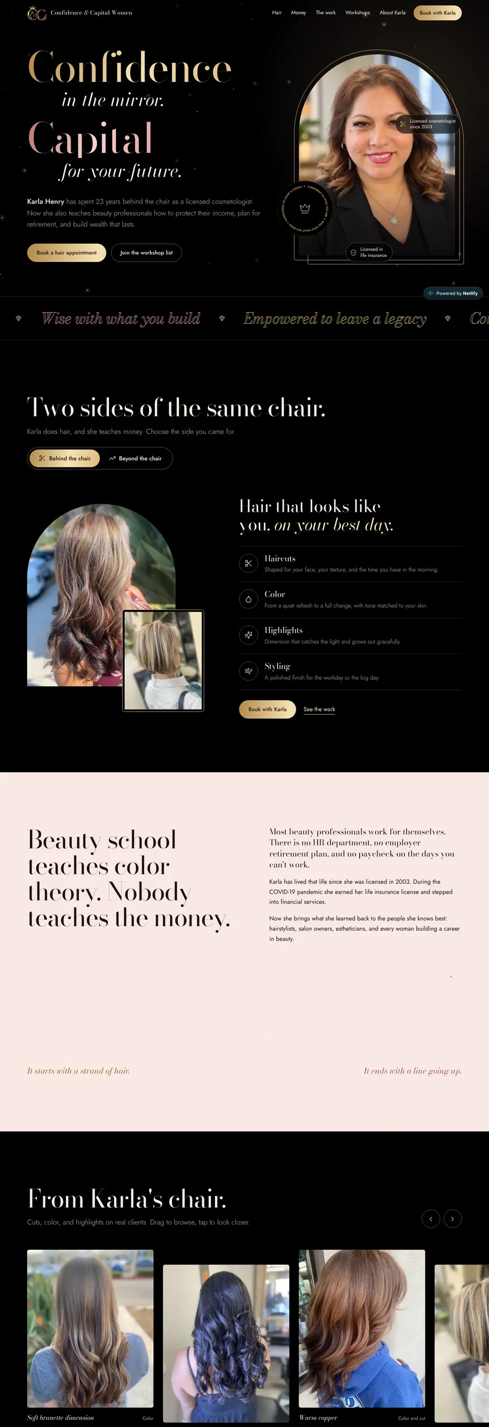 Confidence and Capital Women home page