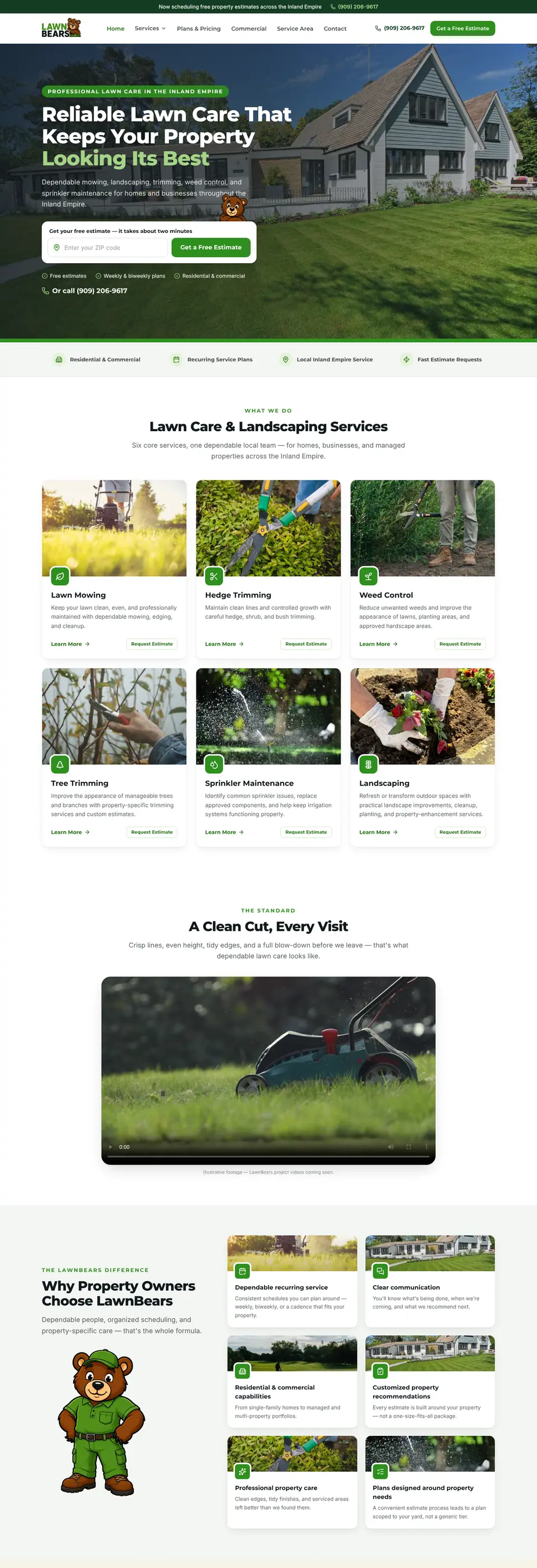 LawnBears home page